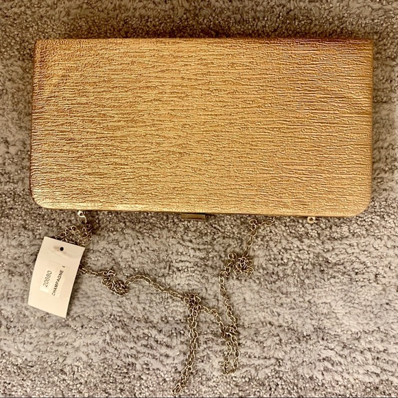 Rose gold box clutch with chain - NWT - Picture 2 of 5